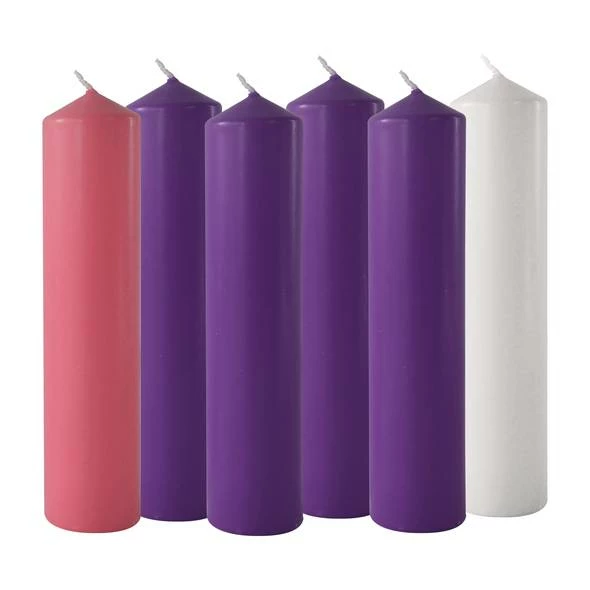 Advent Candles - 4 Purple, 1 Pink & 1 White 3 Advent Candles - 4 Purple, 1 Pink & 1 White