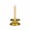 Angular Polished Brass Candlestick