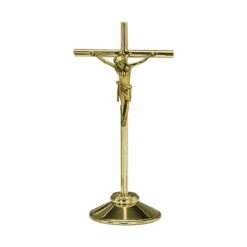 Small Polished Brass Crucifix