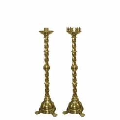 Twist Brass Altar Candlestick